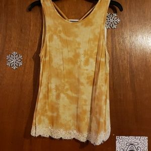 Yellow Tie-dye tank top